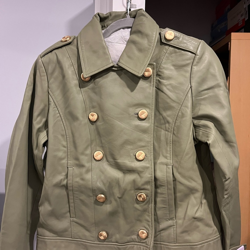 G by Giuliana Green and Gold Trench Coat Double-Breasted